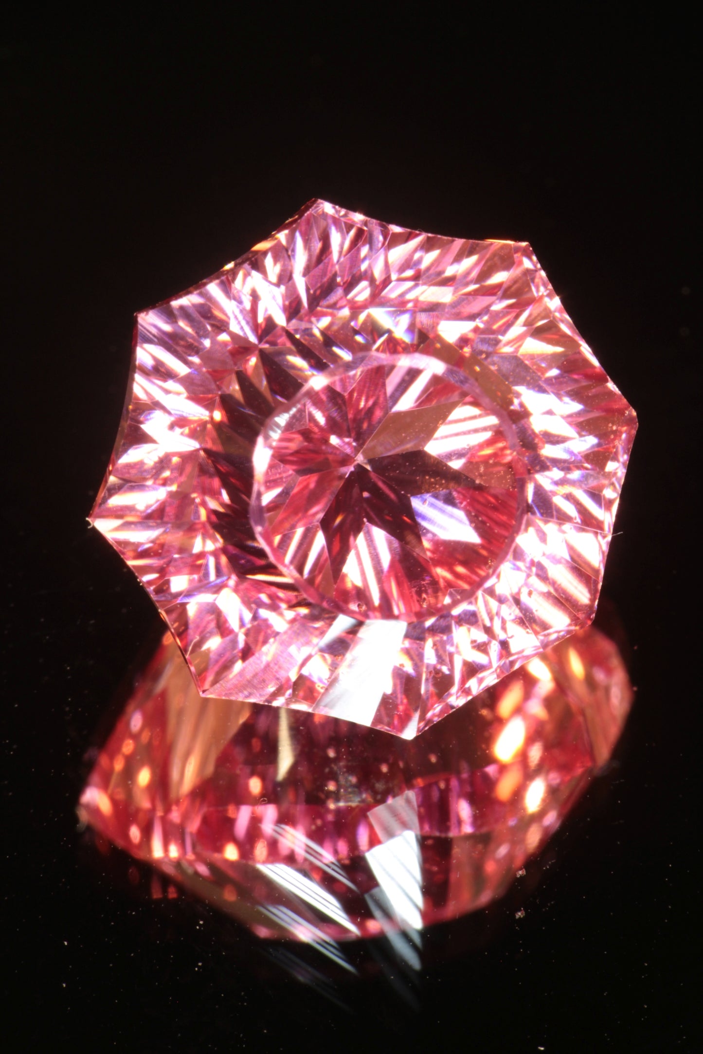 Fantasy Cut Laser Sapphire, Titanium Strawberry Sapphire