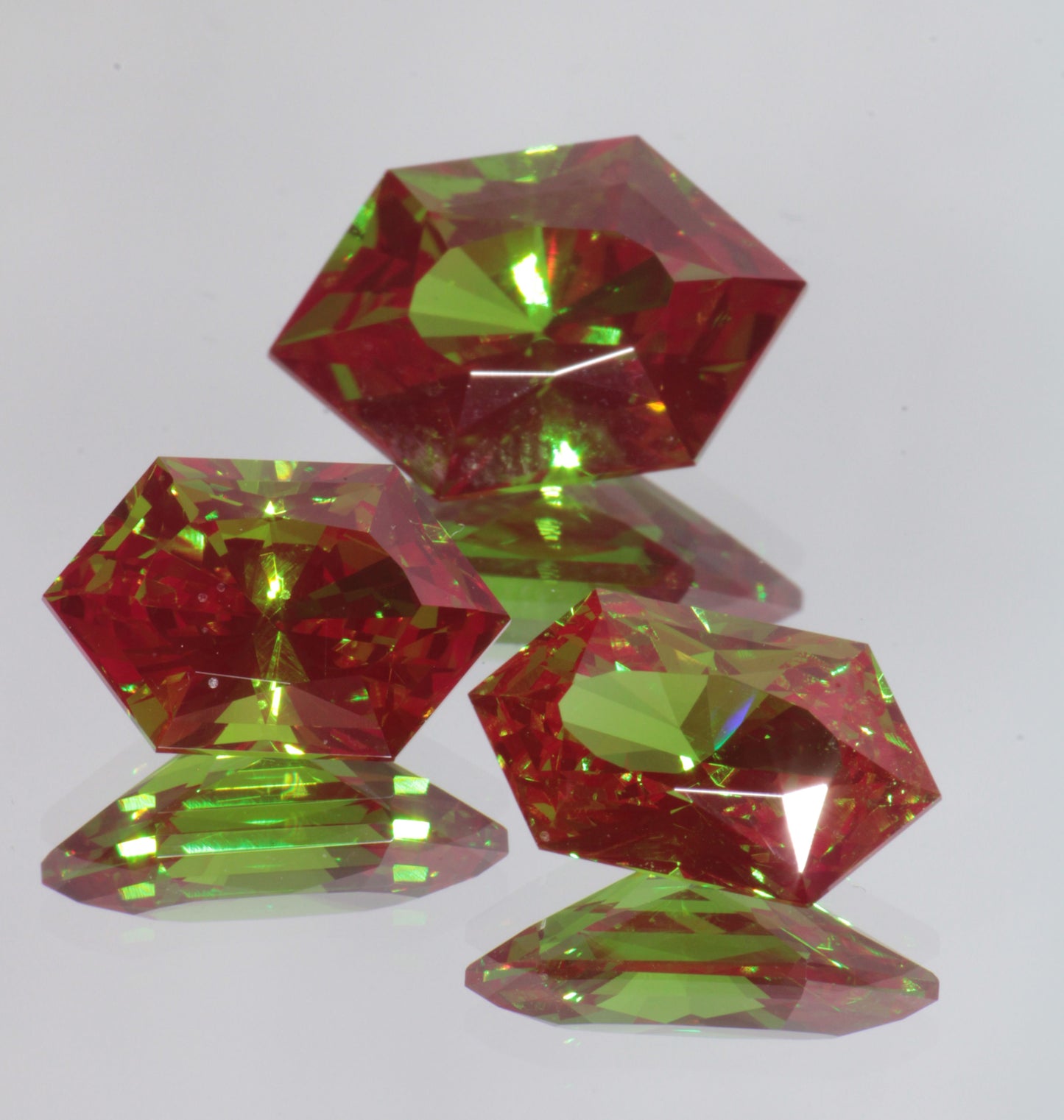 Hexagonal cut Loose Christmas Garnet Stones