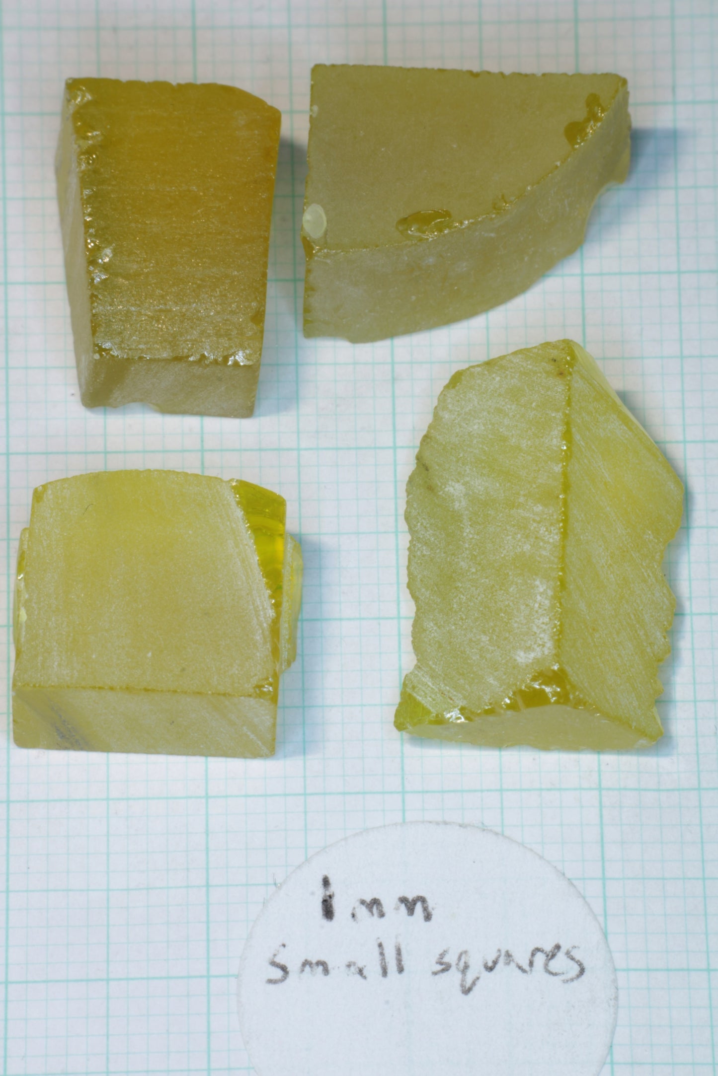 Golden Laser Garnet Facet Rough, Ce+Nd YAG