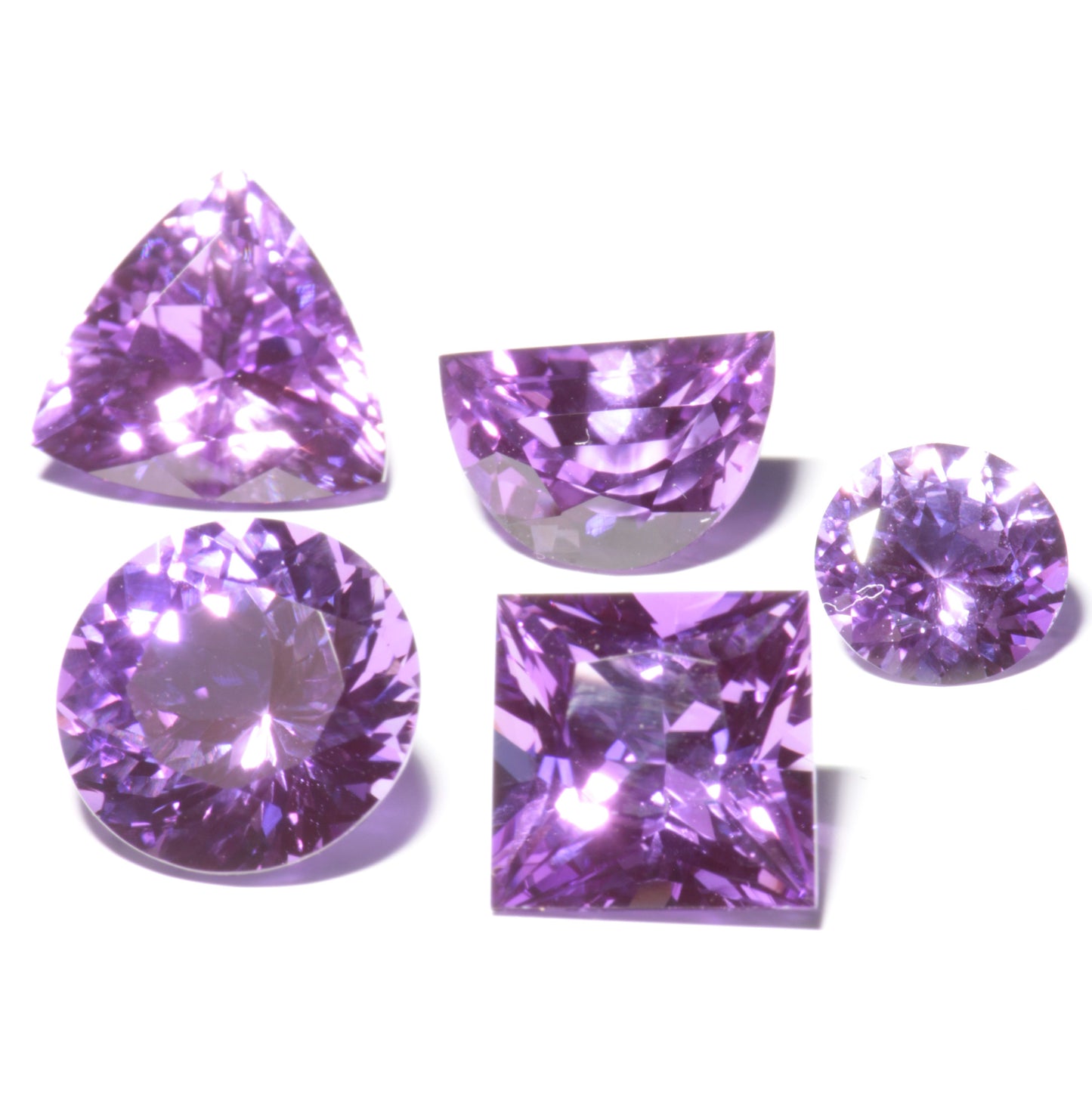 Purple Sapphire Loose Stones, Czochralski Grown Gems