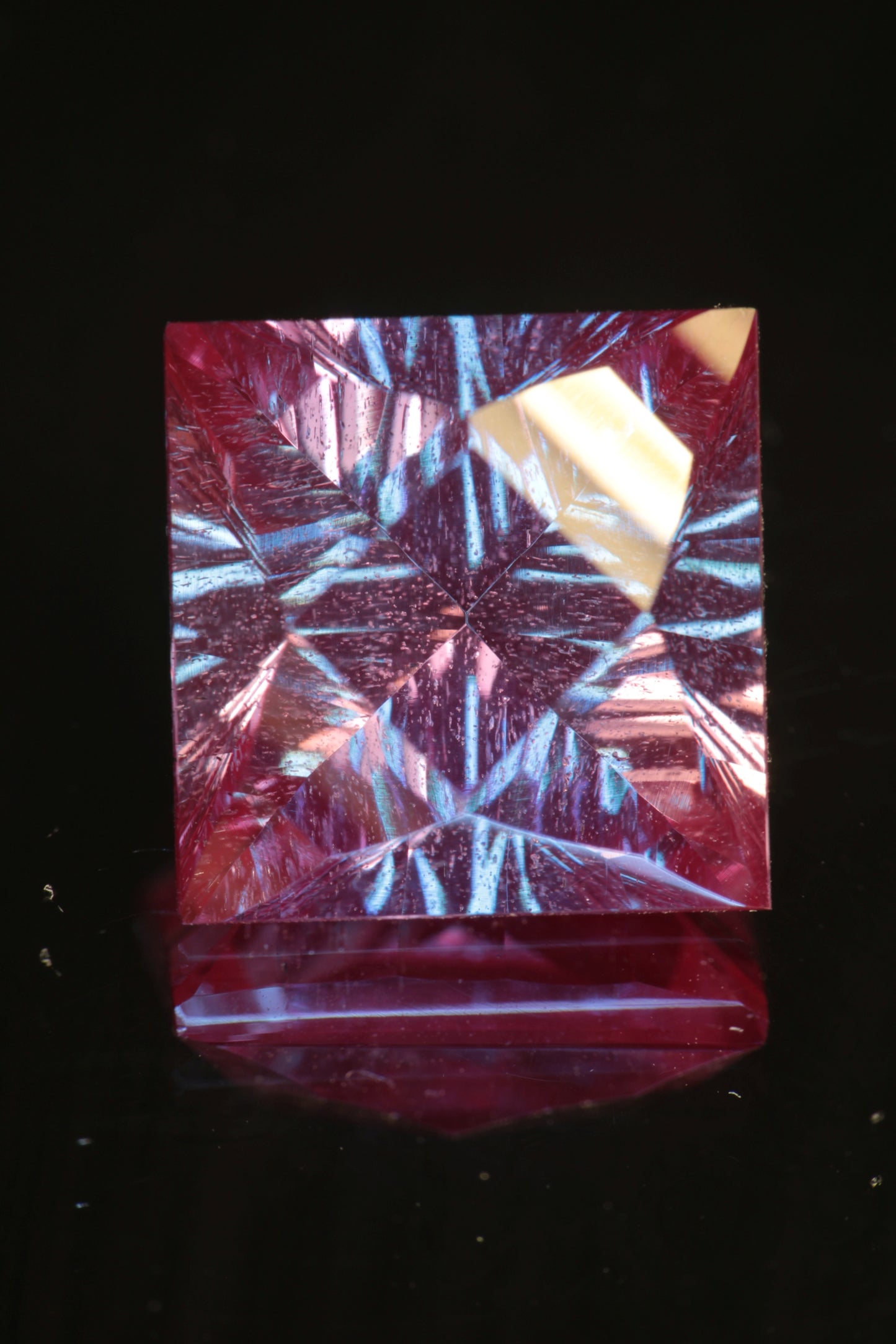 Fantasy Cut Laser Alexandrite Stones, Lab Created Red Glow Alexandrite