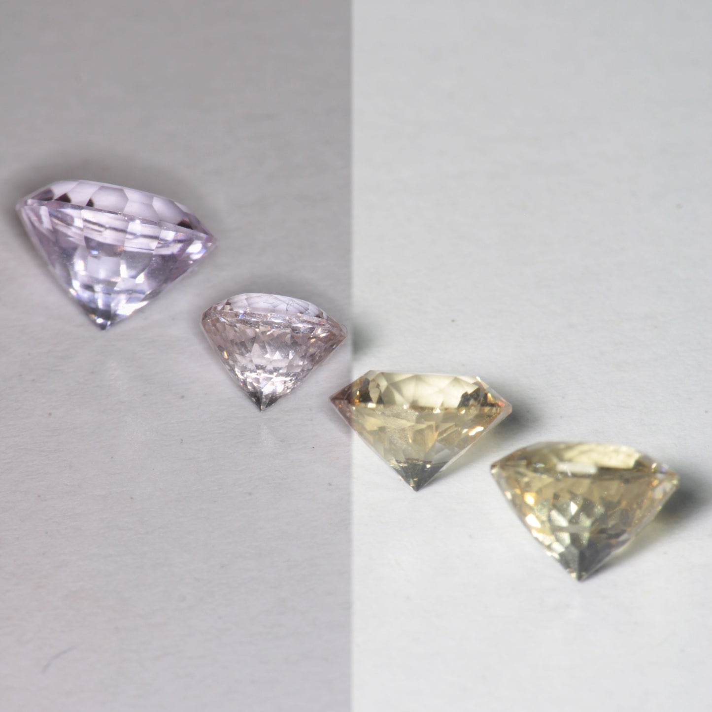 Pink Laser Garnet, Nd+ YAG in Violet, Pink and Peach