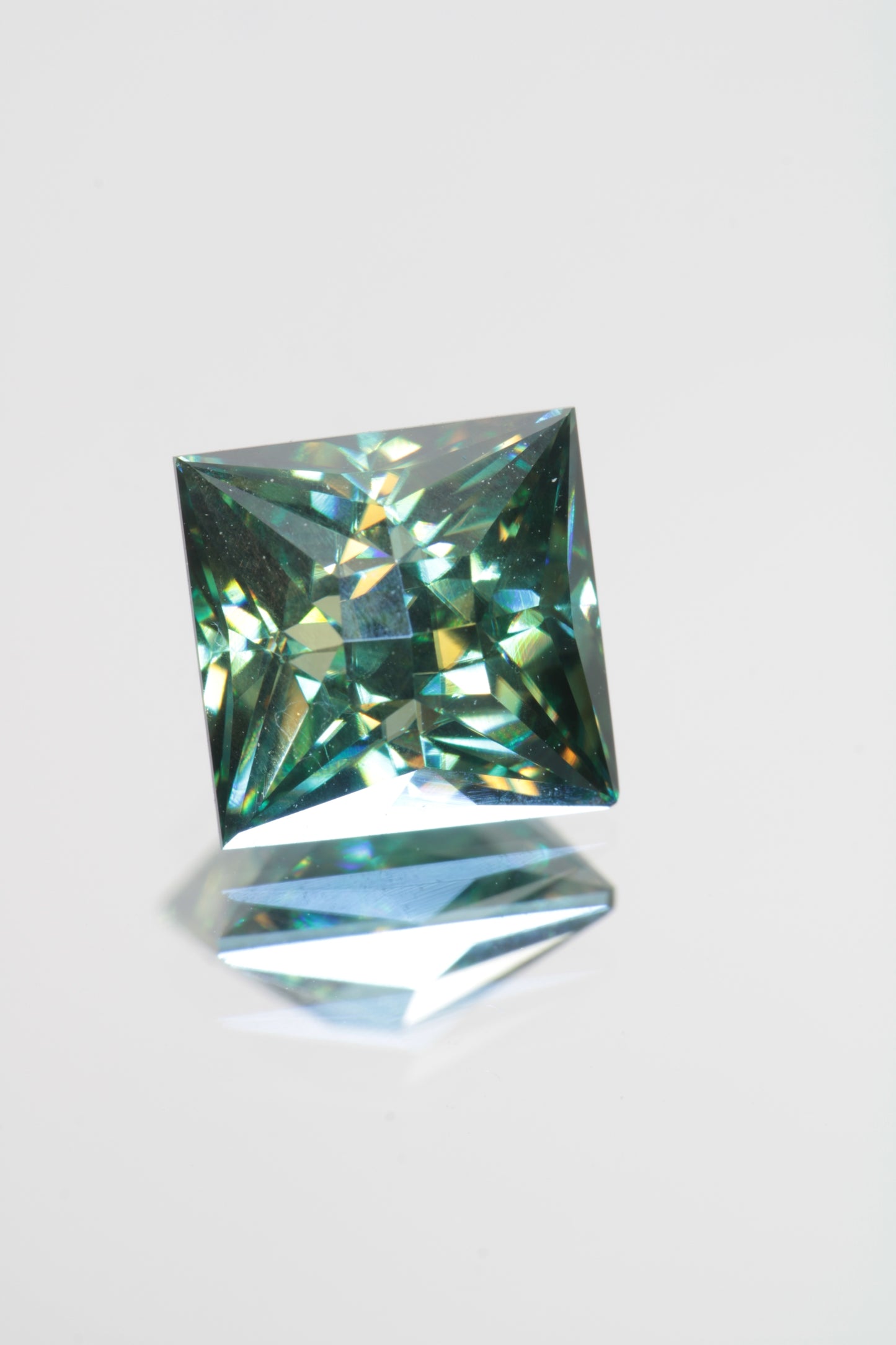 Dichroic Moissanite, Loose Yellow and Blue Faceted Gemstones