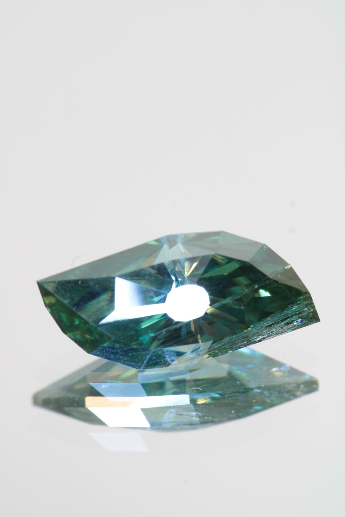 Dichroic Moissanite, Loose Yellow and Blue Faceted Gemstones