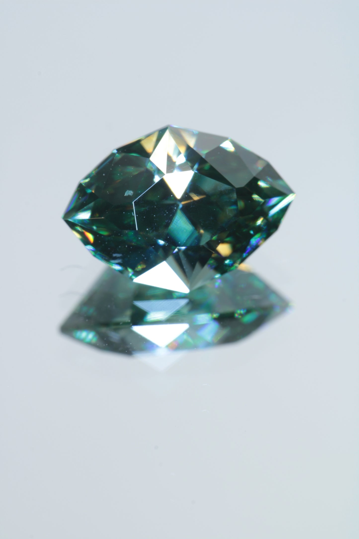 Dichroic Moissanite, Loose Yellow and Blue Faceted Gemstones