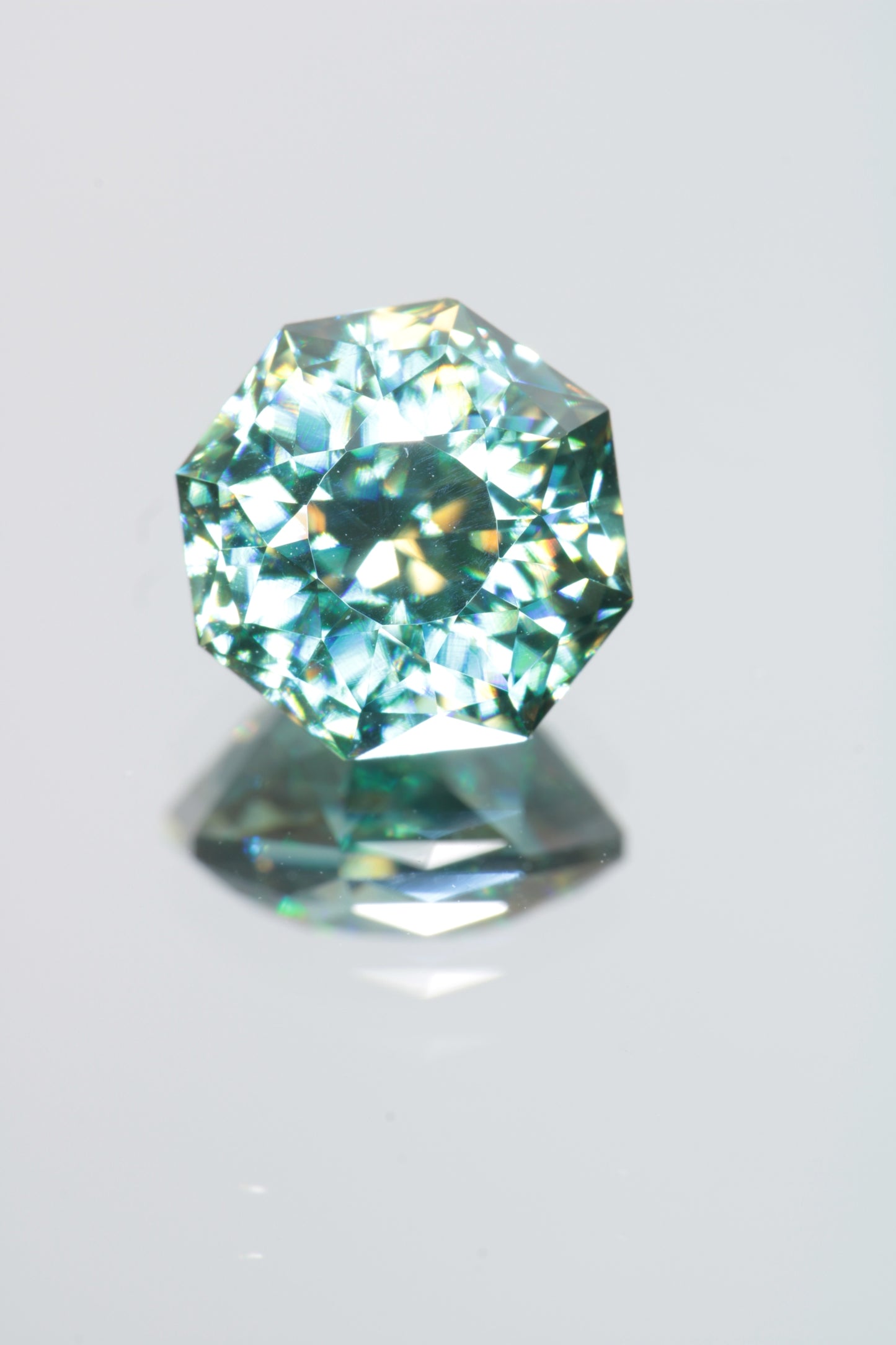 Dichroic Moissanite, Loose Yellow and Blue Faceted Gemstones