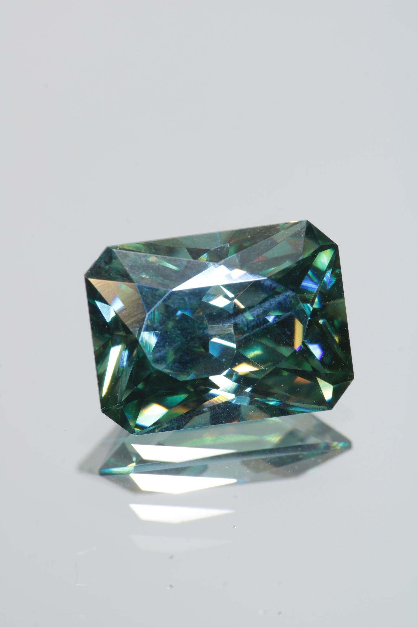 Dichroic Moissanite, Loose Yellow and Blue Faceted Gemstones