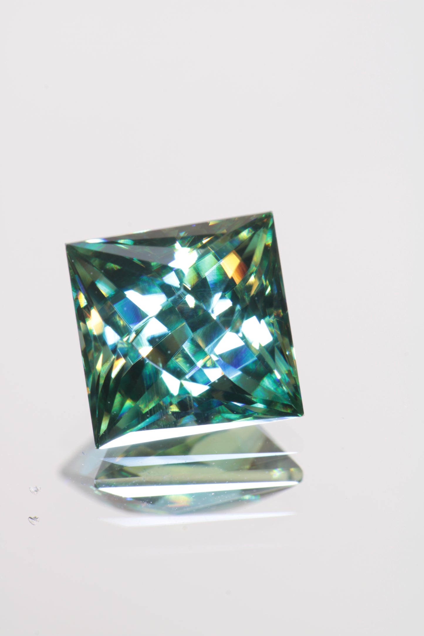 Dichroic Moissanite, Loose Yellow and Blue Faceted Gemstones