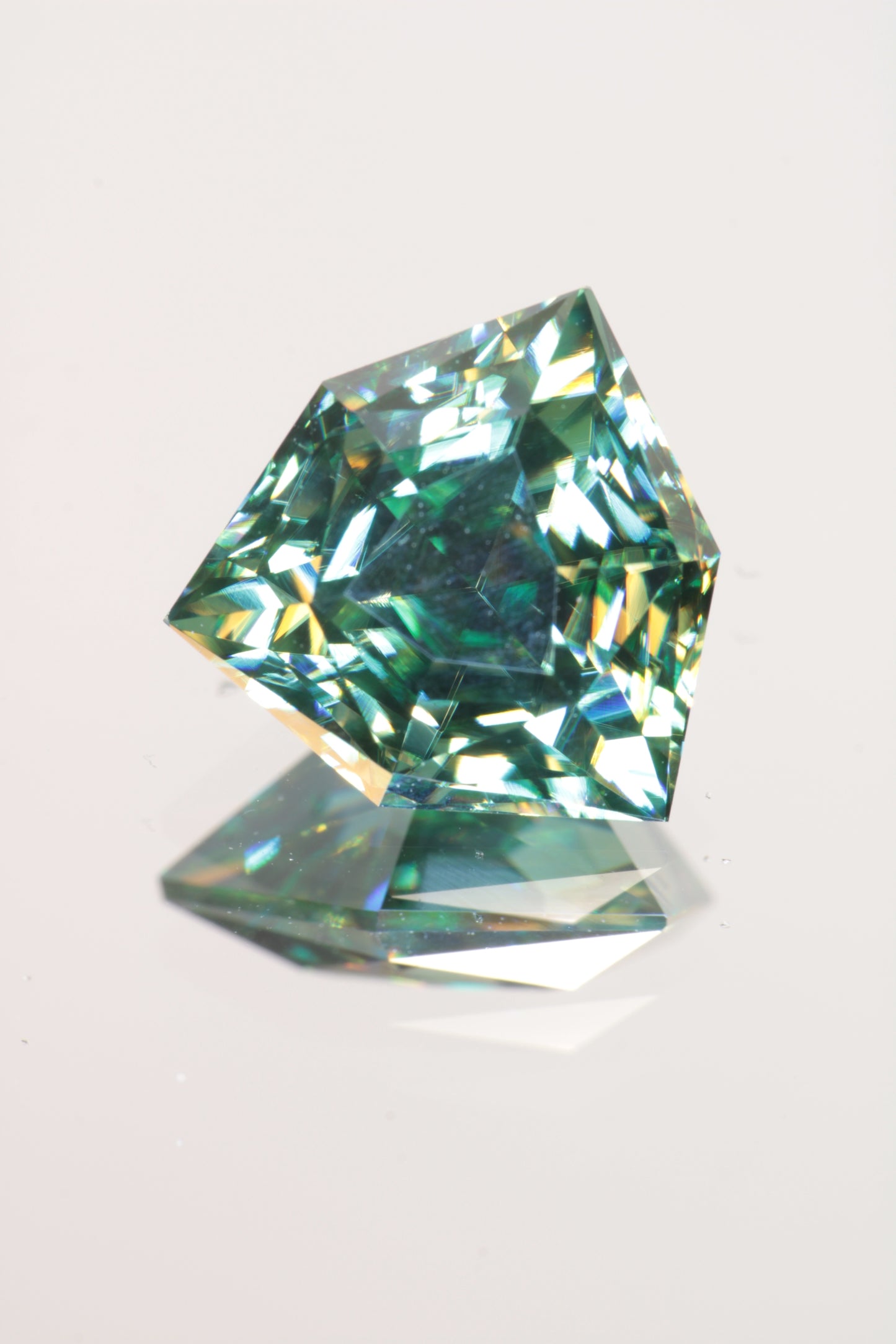 Dichroic Moissanite, Loose Yellow and Blue Faceted Gemstones