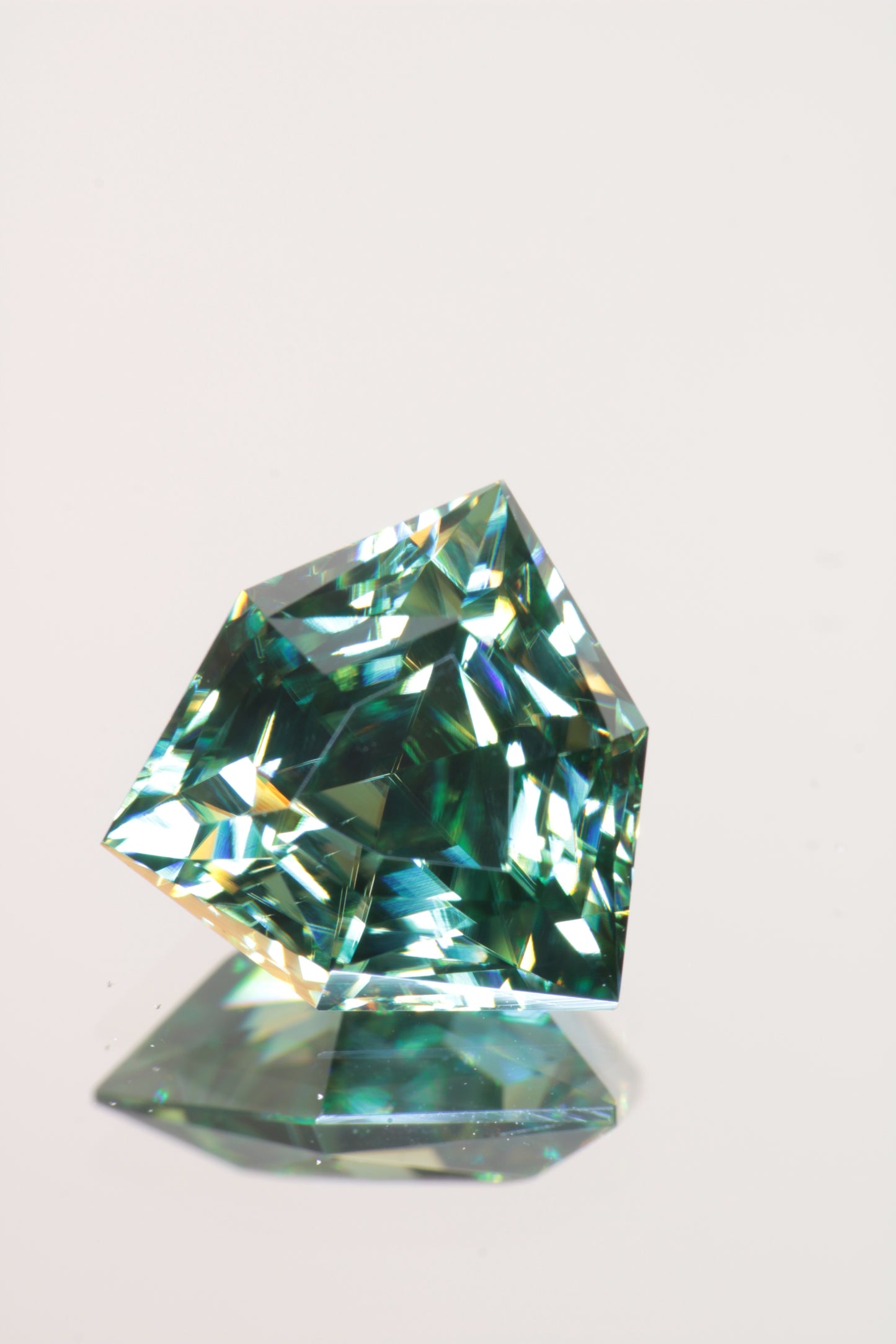 Dichroic Moissanite, Loose Yellow and Blue Faceted Gemstones