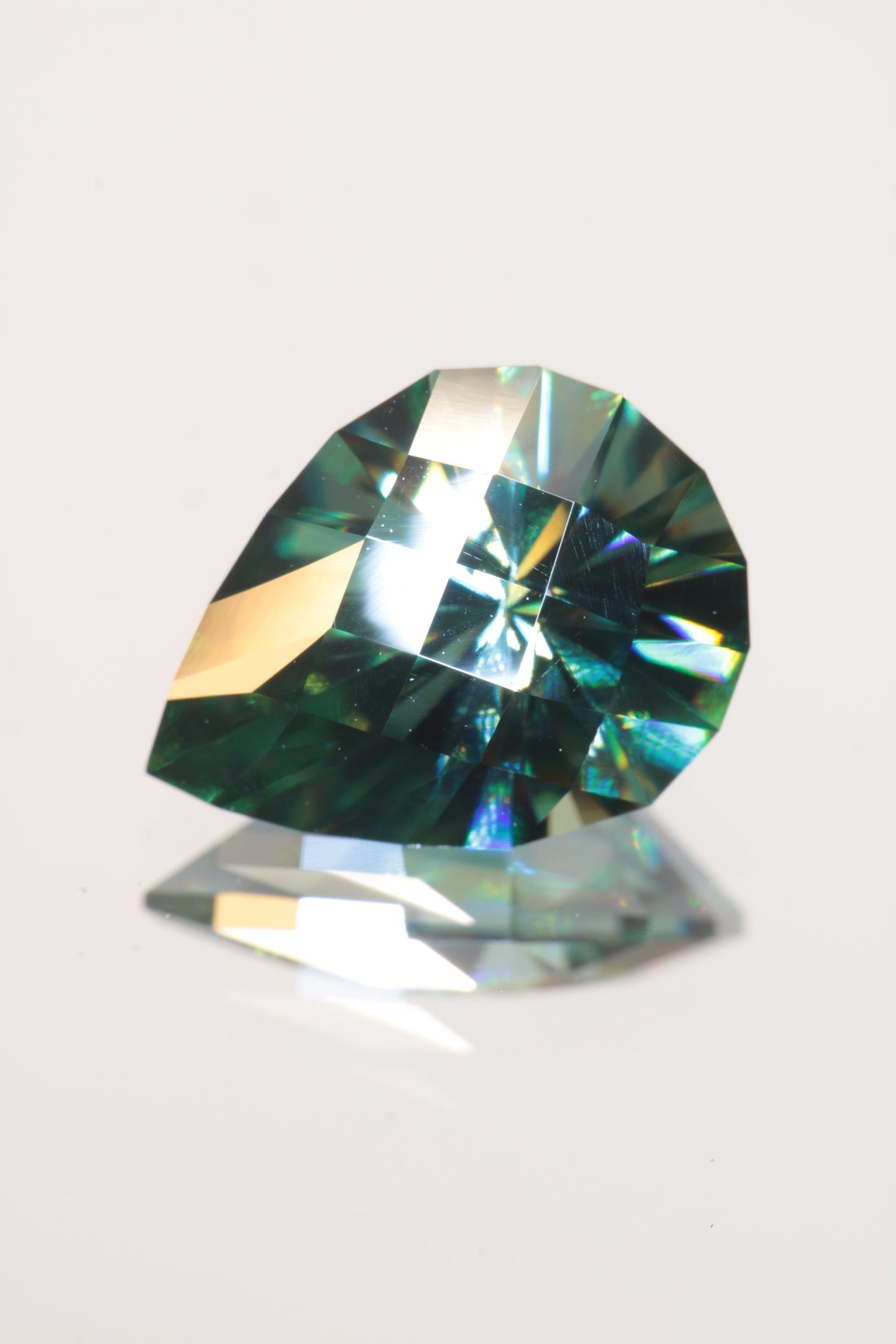 Dichroic Moissanite, Loose Yellow and Blue Faceted Gemstones