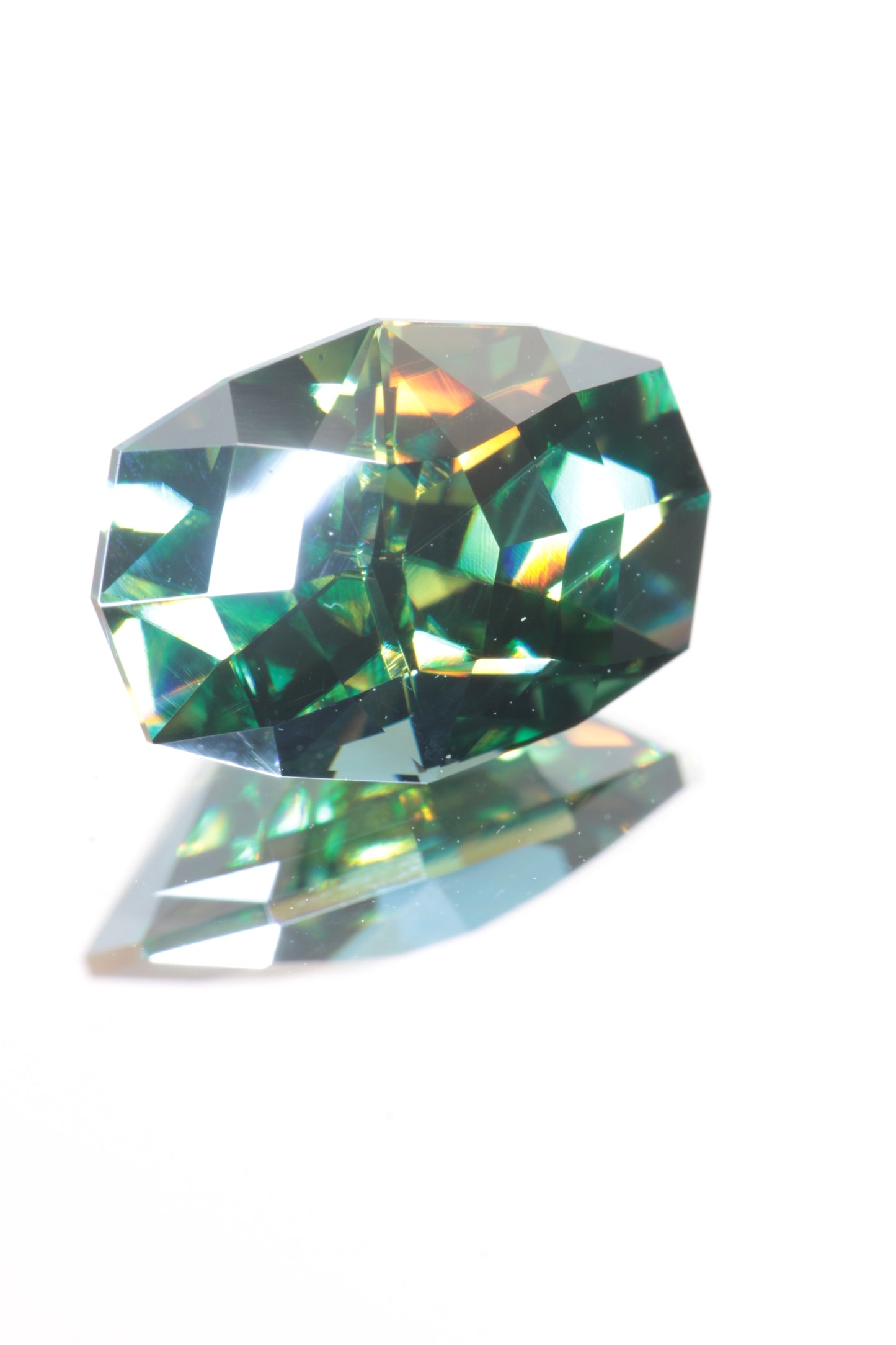 Dichroic Moissanite, Loose Yellow and Blue Faceted Gemstones