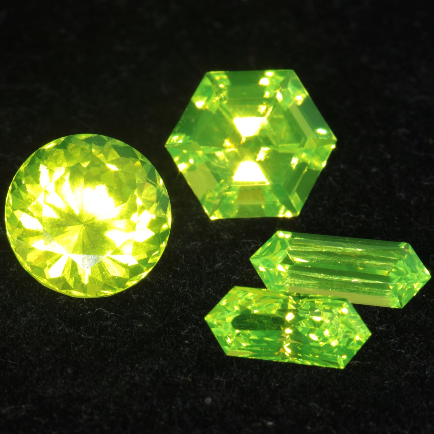 LuAG Lumogarnet Faceted Loose Gems