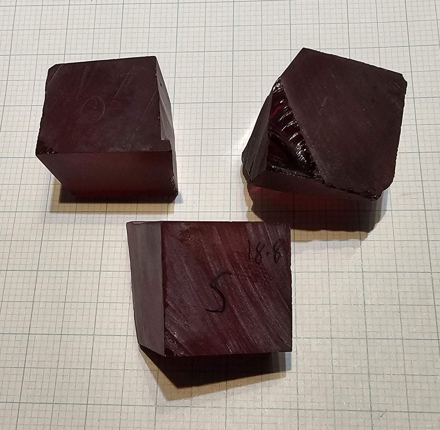 Red Ruby Facet Rough Czochralski Lab Created Crystals