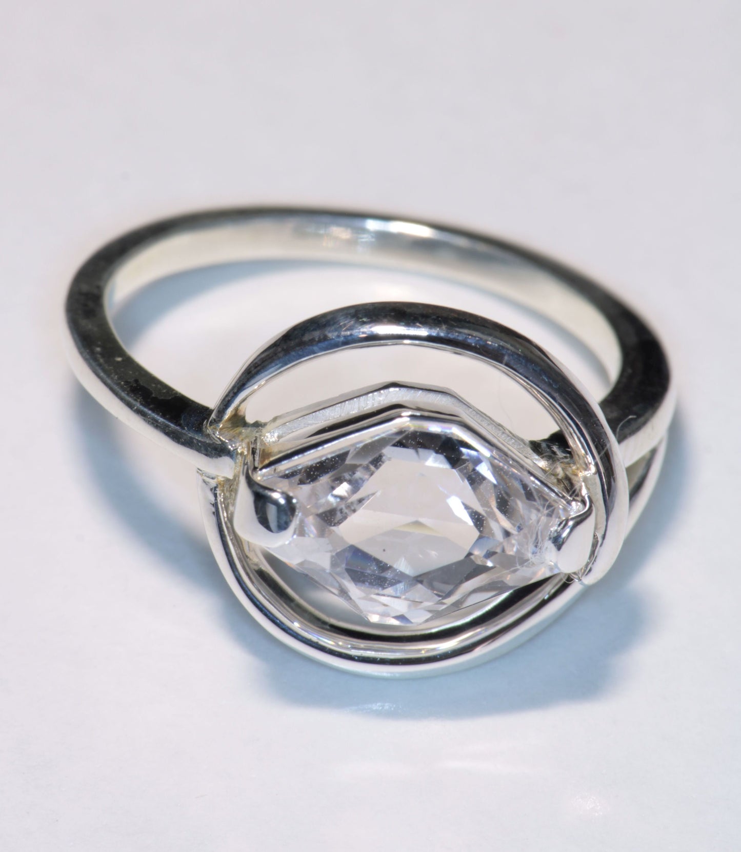 F-35 Fighter Jet Window Sapphire Rings in Sterling (F35 Gem)