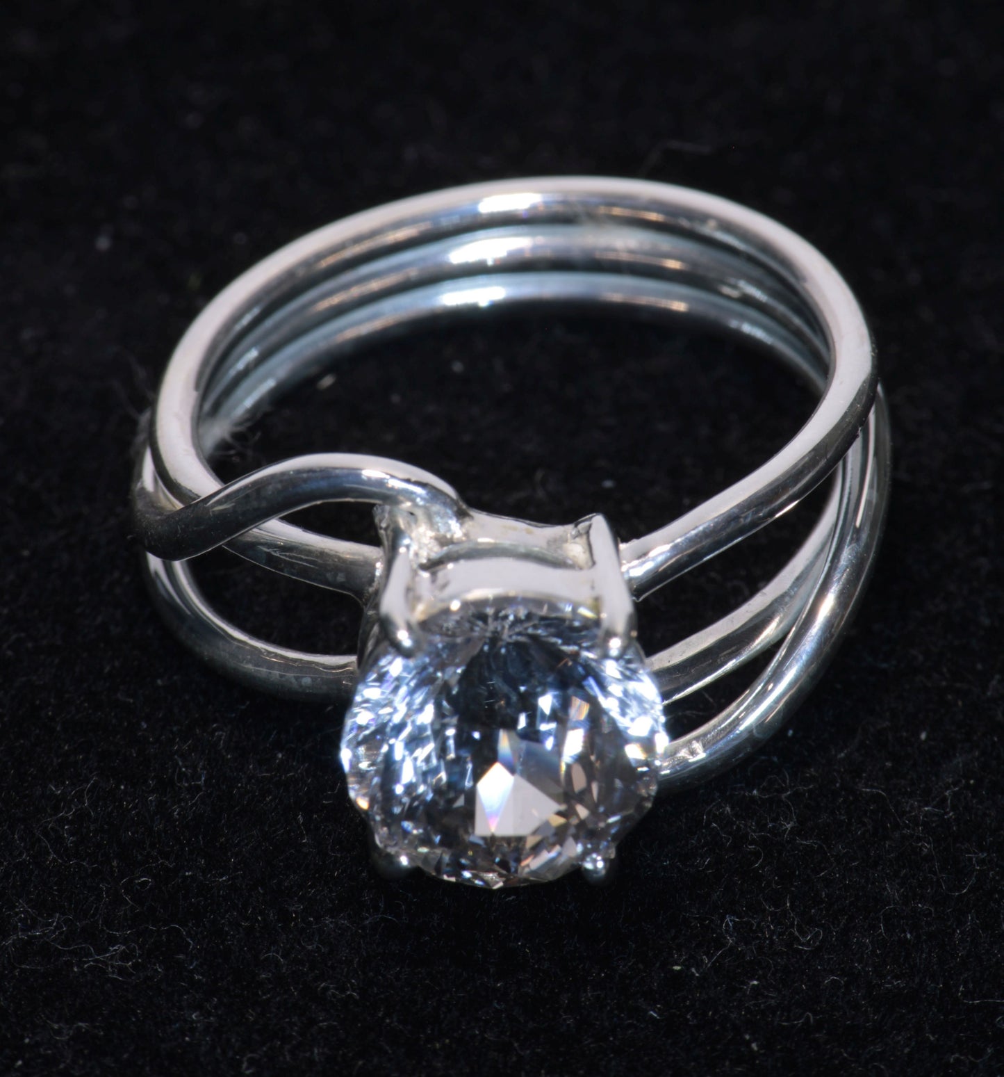 F-35 Fighter Jet Window Sapphire Rings in Sterling (F35 Gem)