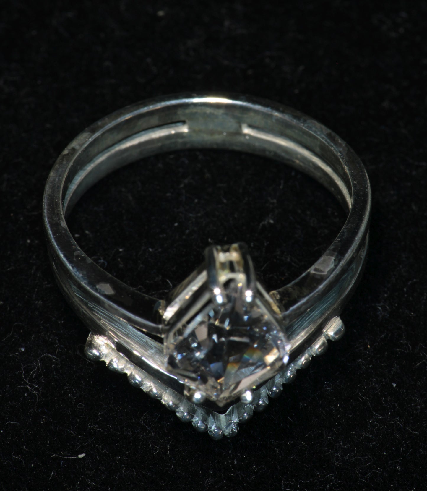 F-35 Fighter Jet Window Sapphire Rings in Sterling (F35 Gem)