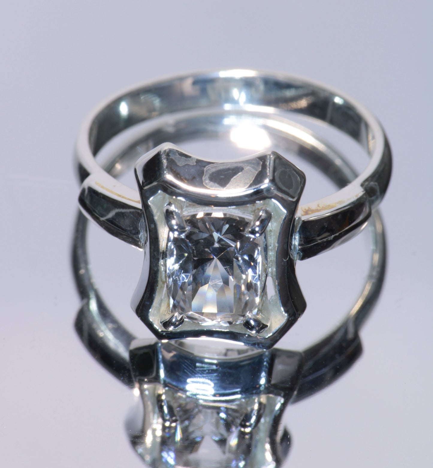 F-35 Fighter Jet Window Sapphire Rings in Sterling (F35 Gem)