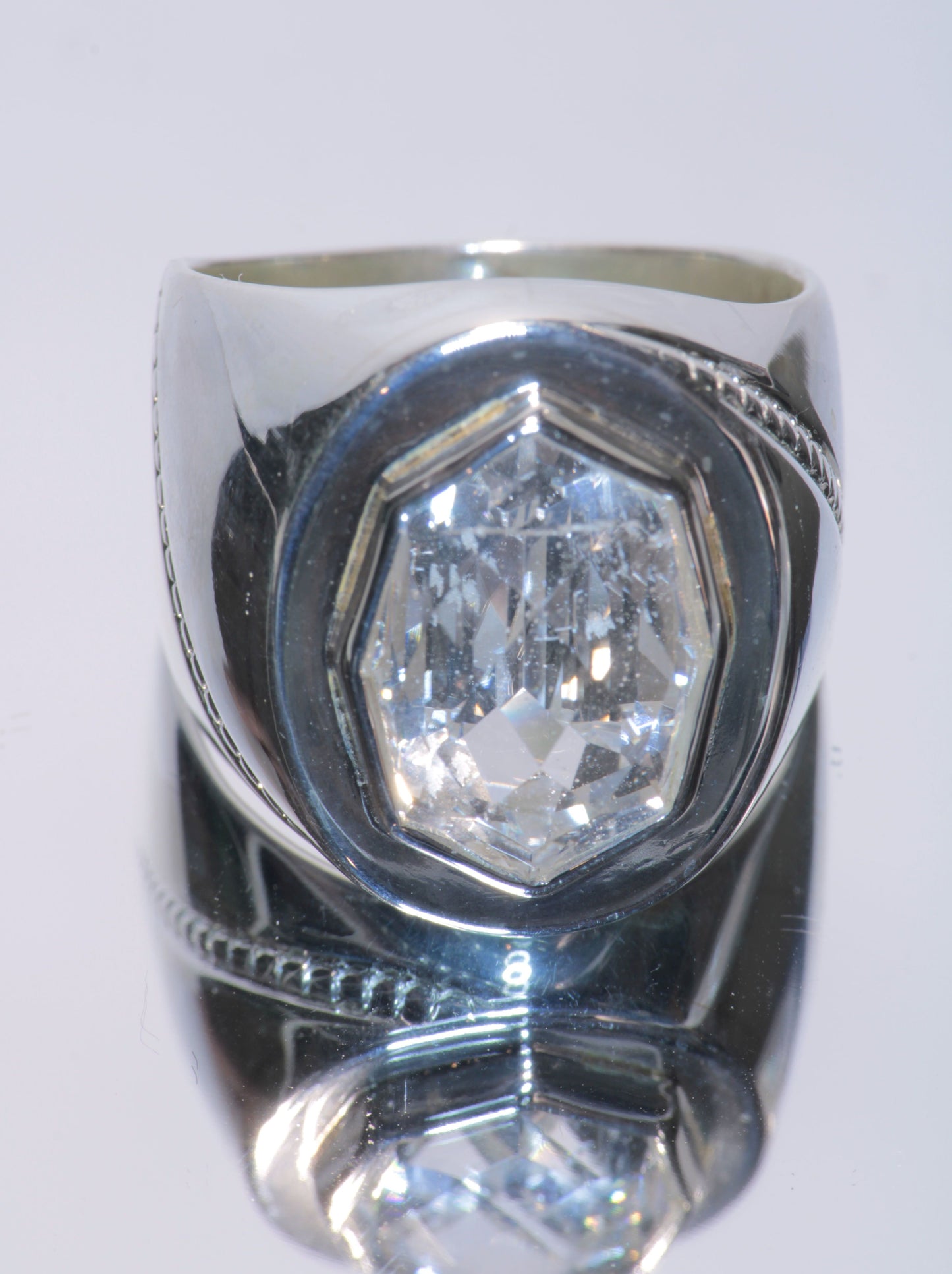 F-35 Fighter Jet Window Sapphire Rings in Sterling (F35 Gem)
