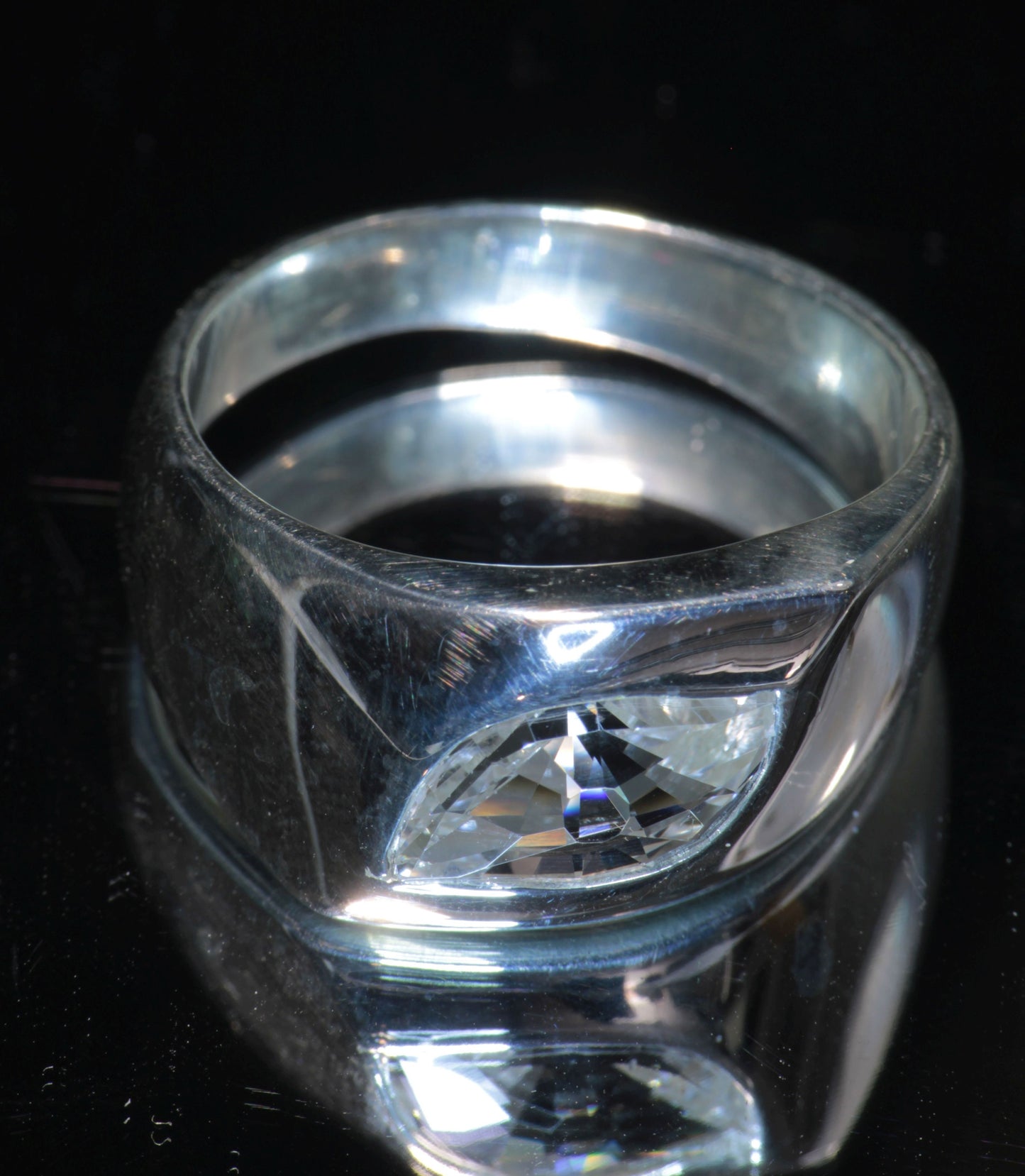 F-35 Fighter Jet Window Sapphire Rings in Sterling (F35 Gem)