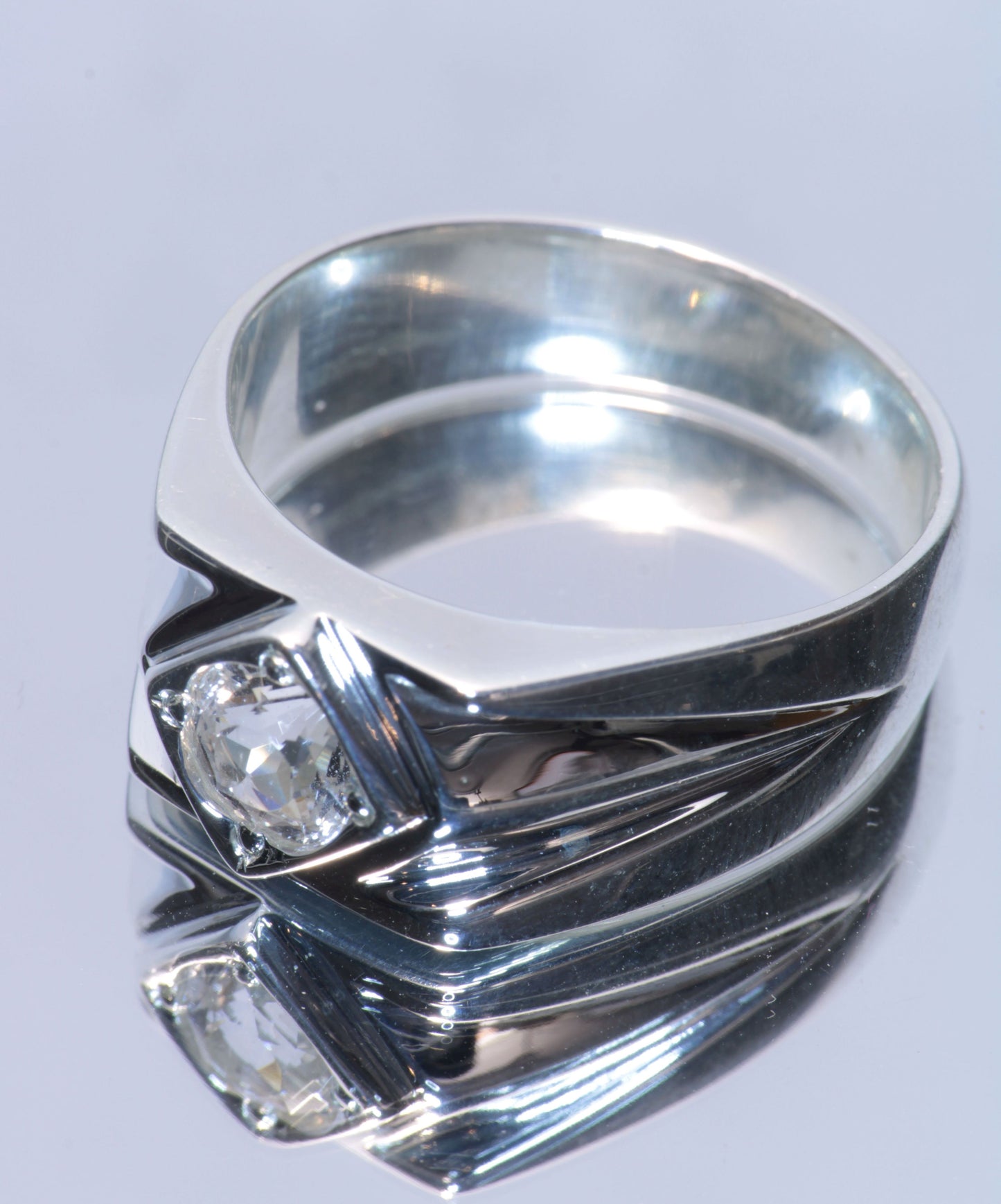 F-35 Fighter Jet Window Sapphire Rings in Sterling (F35 Gem)