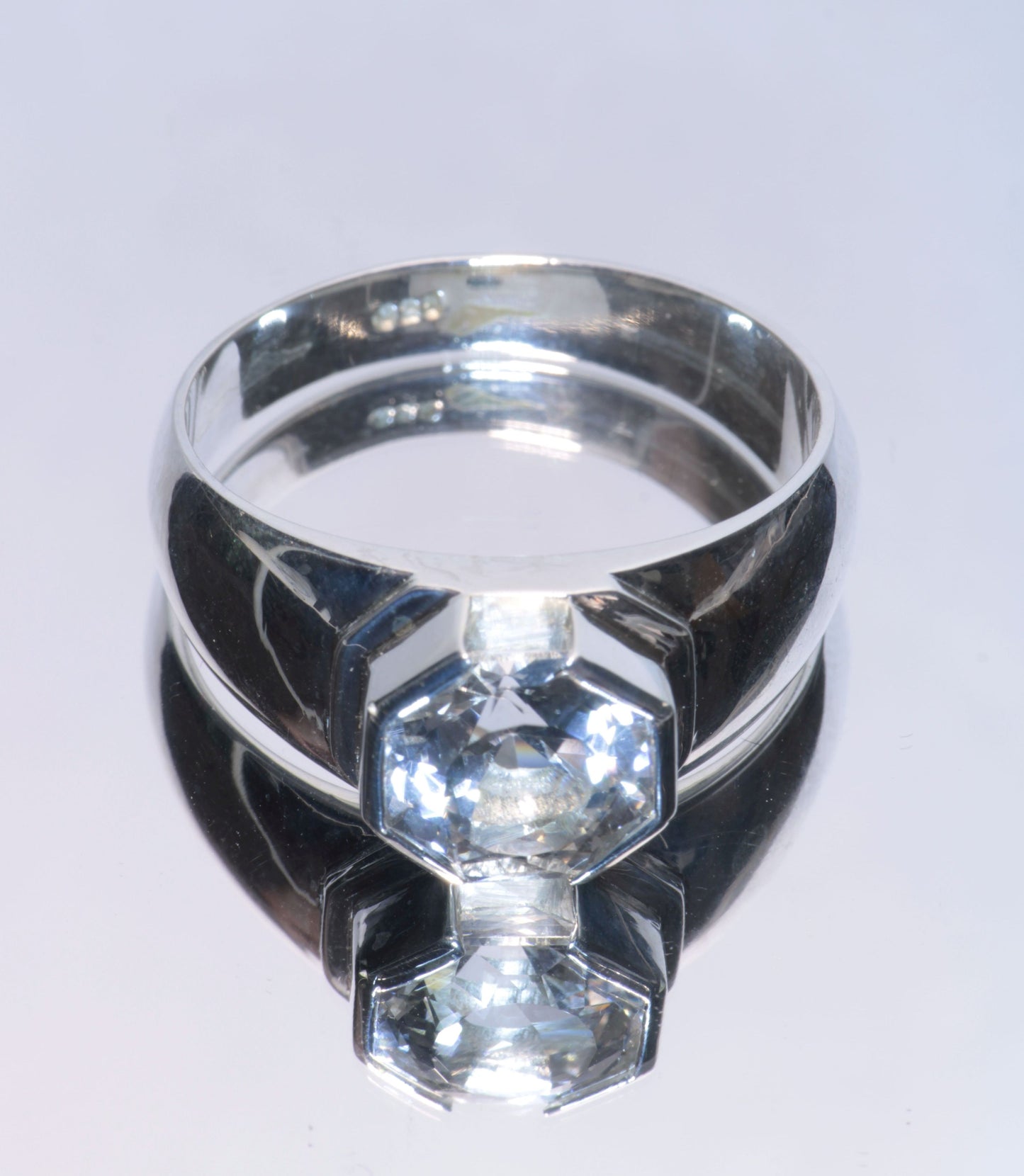 F-35 Fighter Jet Window Sapphire Rings in Sterling (F35 Gem)