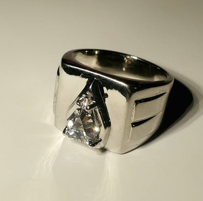 EOTS Cut F-35 Window Sapphire Rings in Sterling Silver