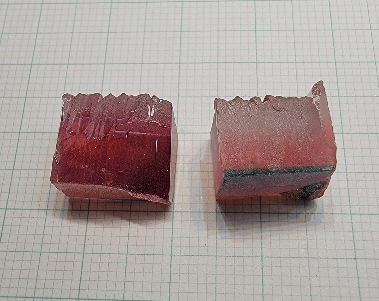 Pink Peach Beryl Facet Rough, Hydrothermal Morganite Crystals