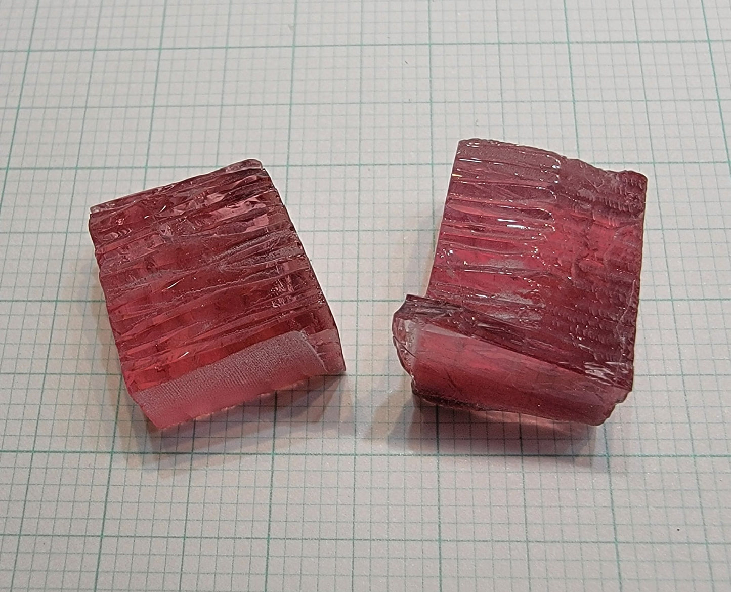 Pink Peach Beryl Facet Rough, Hydrothermal Morganite Crystals