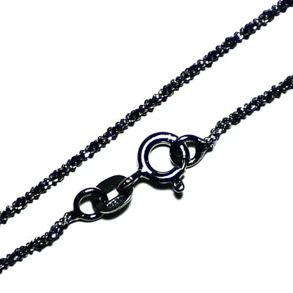 18 inch Black Sterling Silver Chain (Diamond-cut)