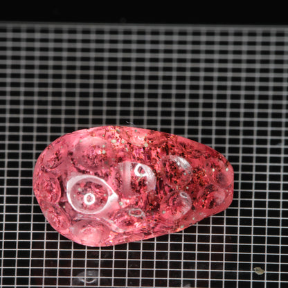 Strawberry Carved Laser Sapphire, Titanium Strawberry Sapphire