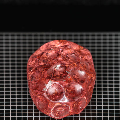 Strawberry Carved Laser Sapphire, Titanium Strawberry Sapphire