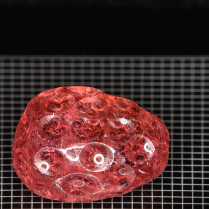 Strawberry Carved Laser Sapphire, Titanium Strawberry Sapphire