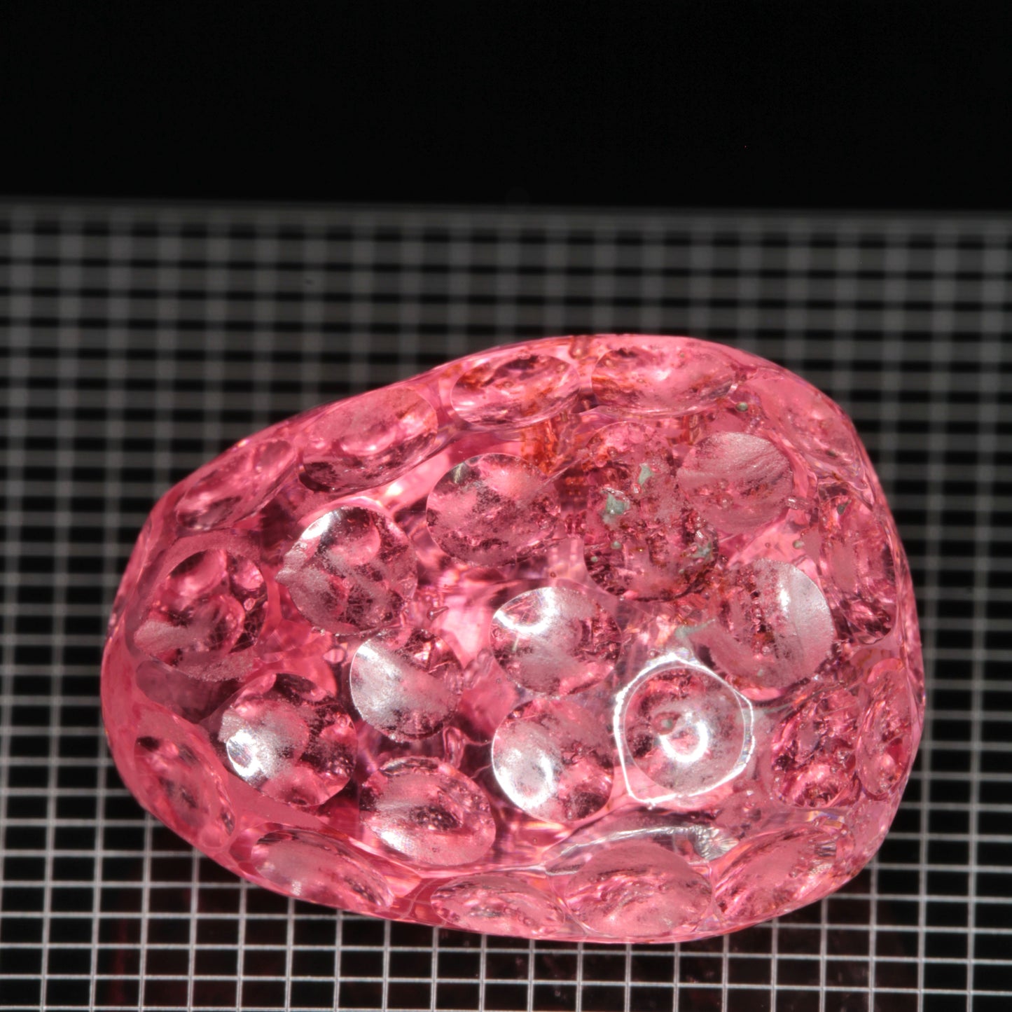 Strawberry Carved Laser Sapphire, Titanium Strawberry Sapphire