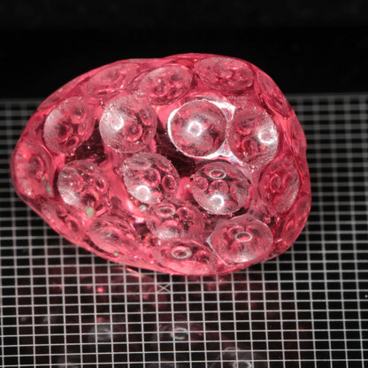 Strawberry Carved Laser Sapphire, Titanium Strawberry Sapphire