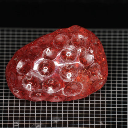 Strawberry Carved Laser Sapphire, Titanium Strawberry Sapphire