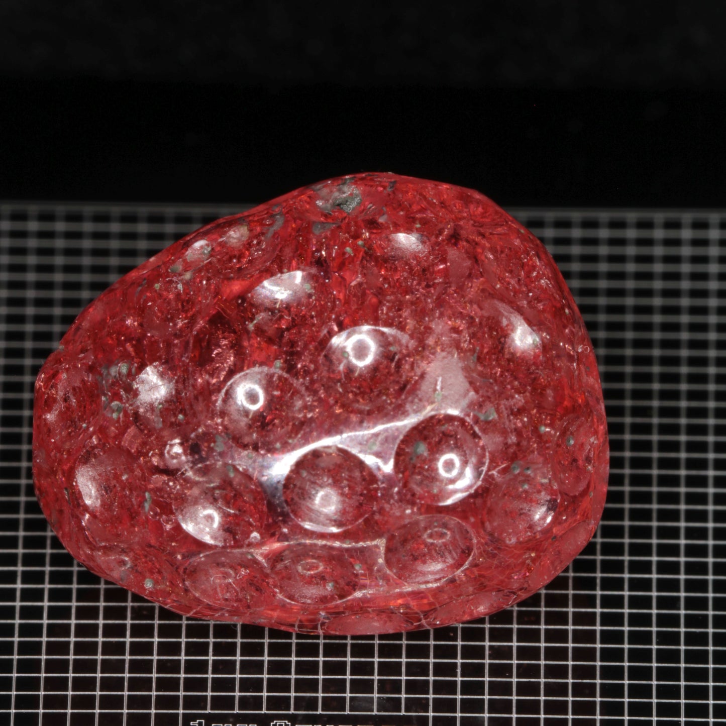 Strawberry Carved Laser Sapphire, Titanium Strawberry Sapphire