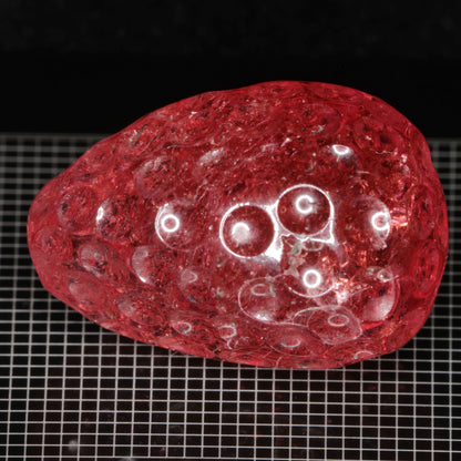 Strawberry Carved Laser Sapphire, Titanium Strawberry Sapphire