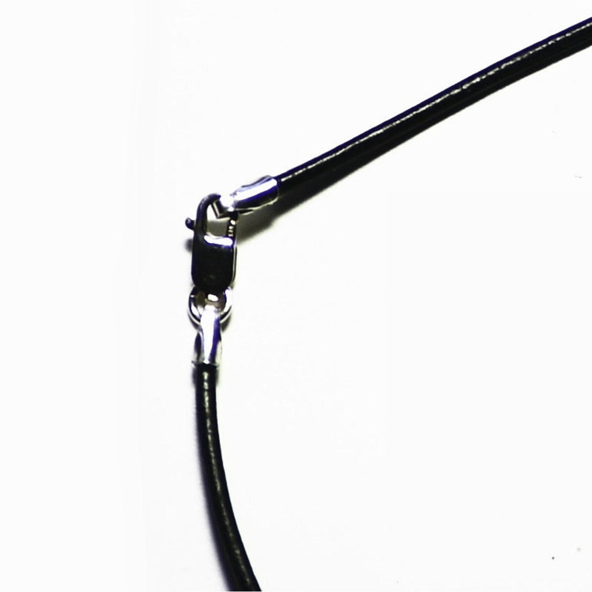 18 inch Black Leather Cord With Sterling Clasp