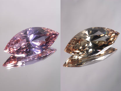 Lab Perovskite Cut Gems, Pink to Orange Red Laser YAP