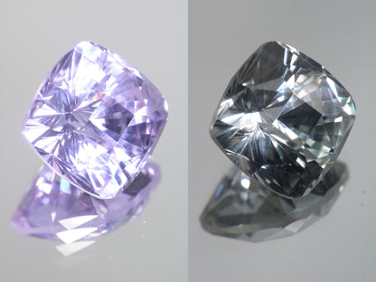 Lab Perovskite Cut Gems, Pink to Orange Red Laser YAP
