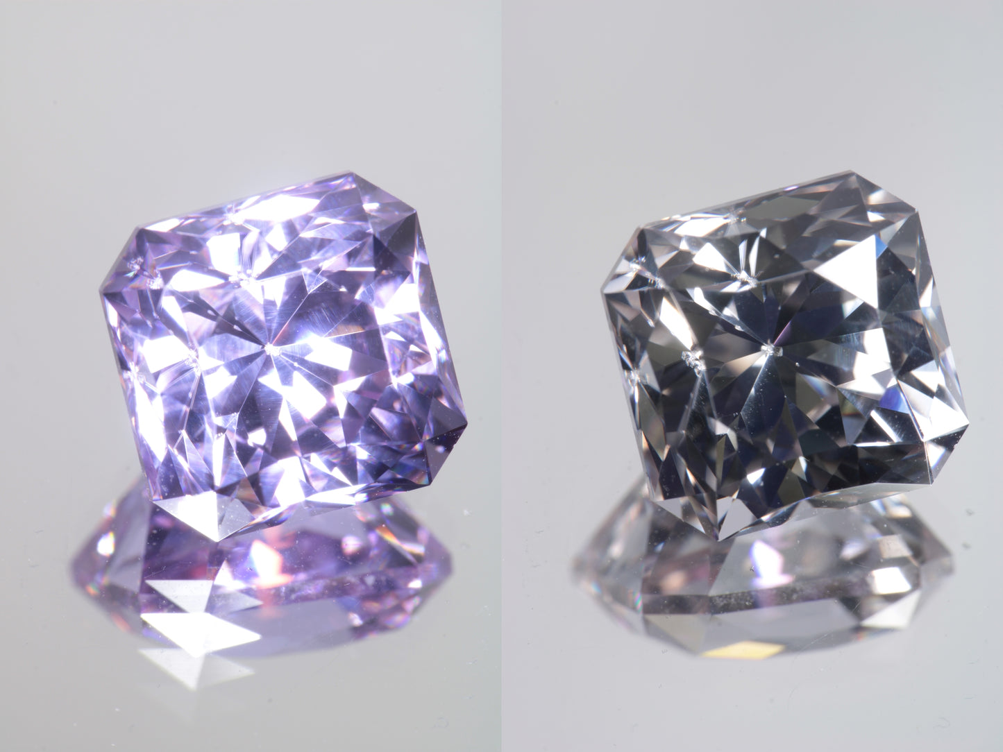Lab Perovskite Cut Gems, Pink to Orange Red Laser YAP