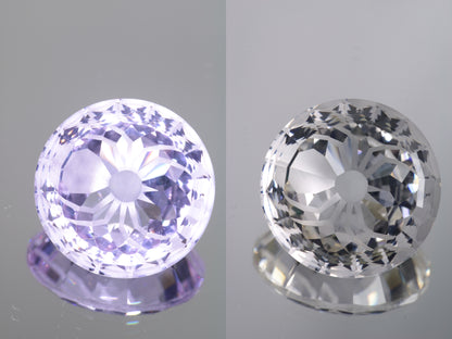 Lab Perovskite Cut Gems, Pink to Orange Red Laser YAP