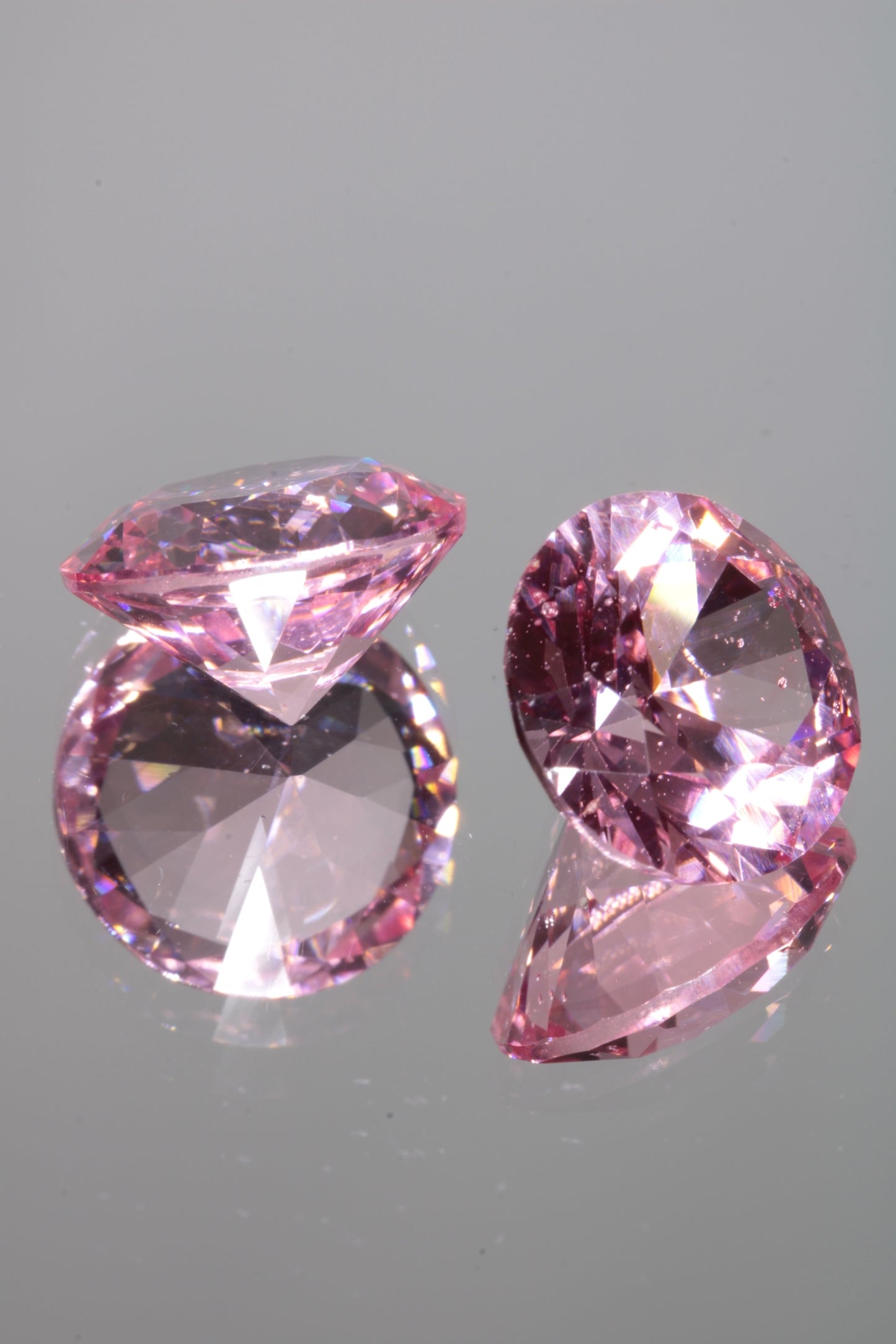 Calibrated Titanium Laser Sapphires, Clean and Bubbly "Strawberry" Sapphires