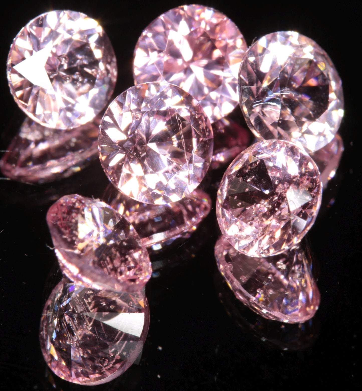 Calibrated Titanium Laser Sapphires, Clean and Bubbly "Strawberry" Sapphires