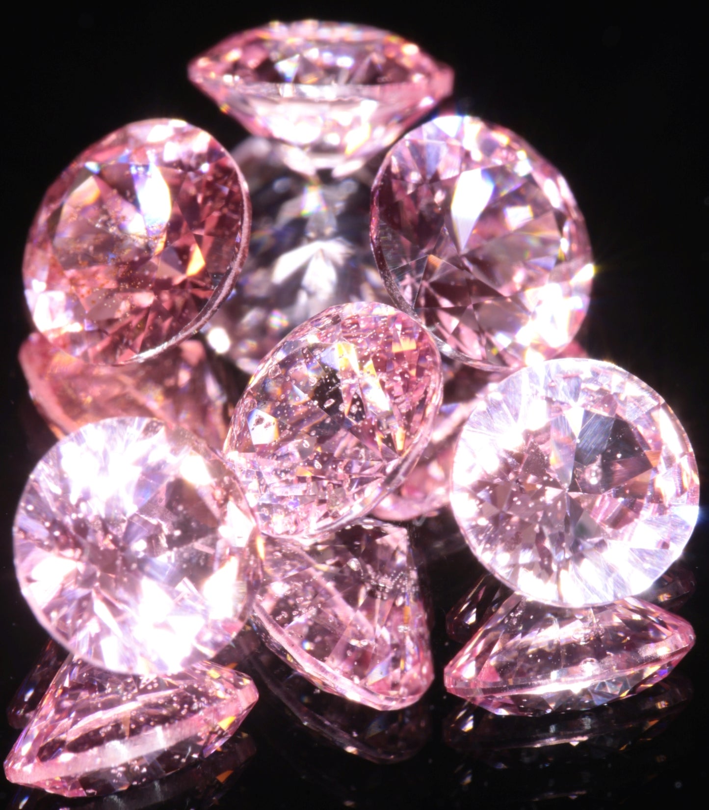 Calibrated Titanium Laser Sapphires, Clean and Bubbly "Strawberry" Sapphires