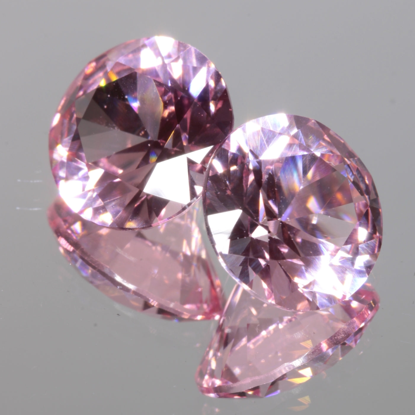 Calibrated Titanium Laser Sapphires, Clean and Bubbly "Strawberry" Sapphires