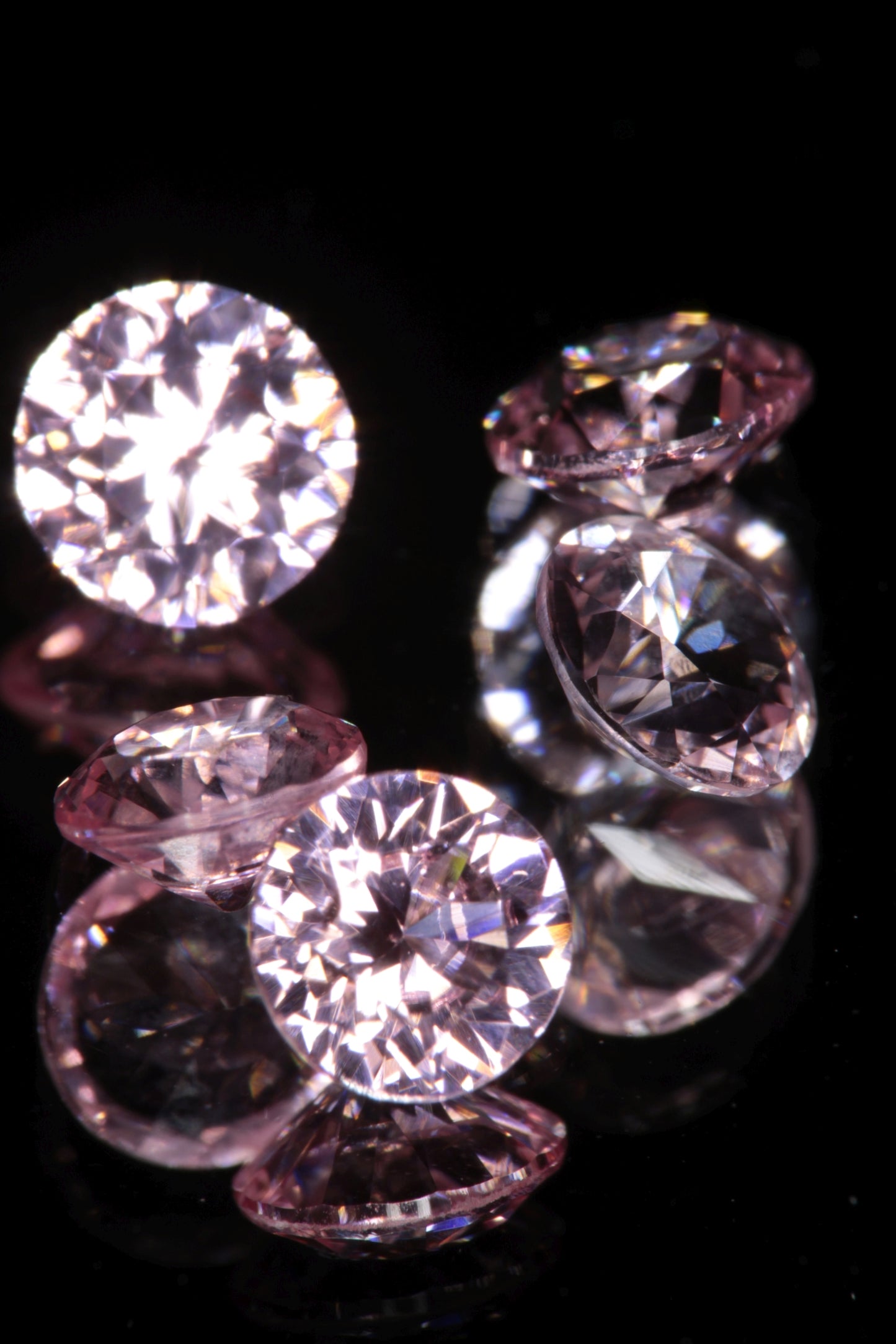 Calibrated Titanium Laser Sapphires, Clean and Bubbly "Strawberry" Sapphires