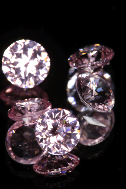 Calibrated Titanium Laser Sapphires, Clean and Bubbly "Strawberry" Sapphires