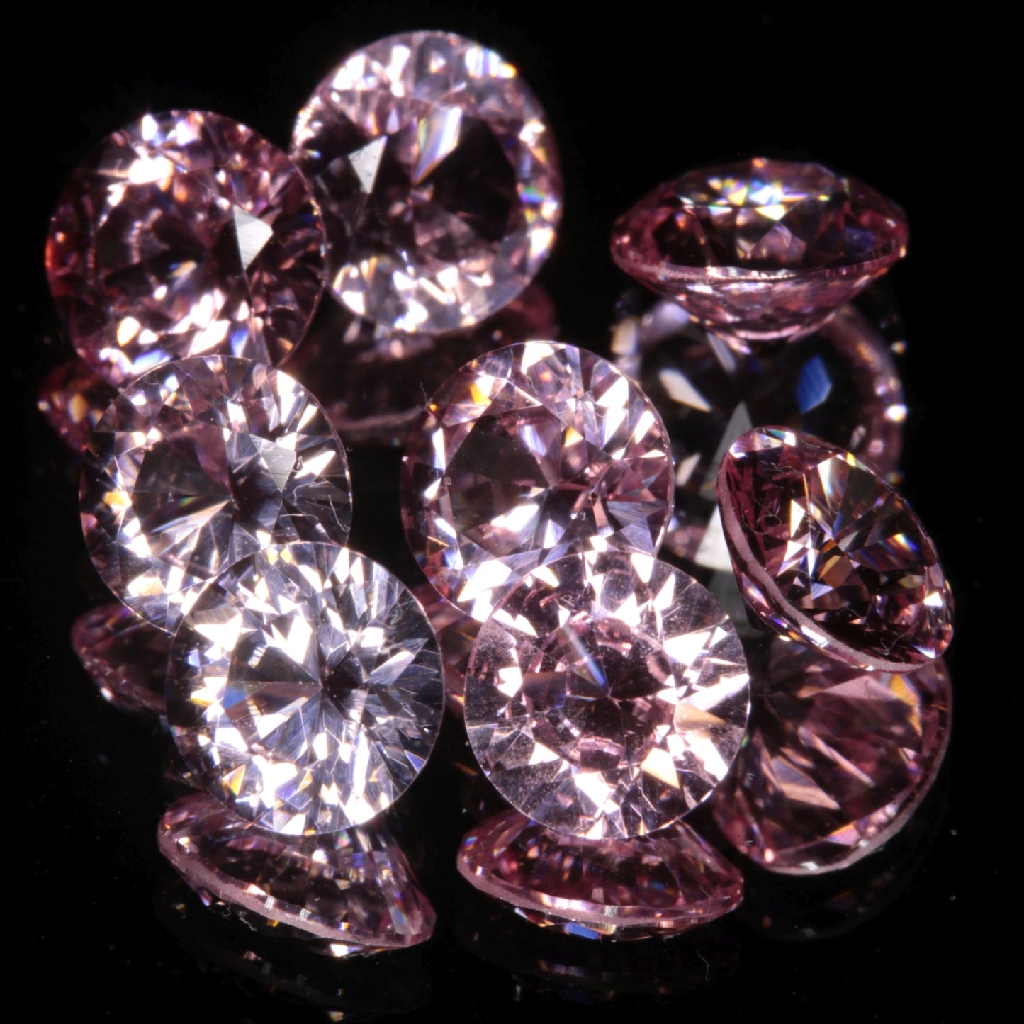 Calibrated Titanium Laser Sapphires, Clean and Bubbly "Strawberry" Sapphires